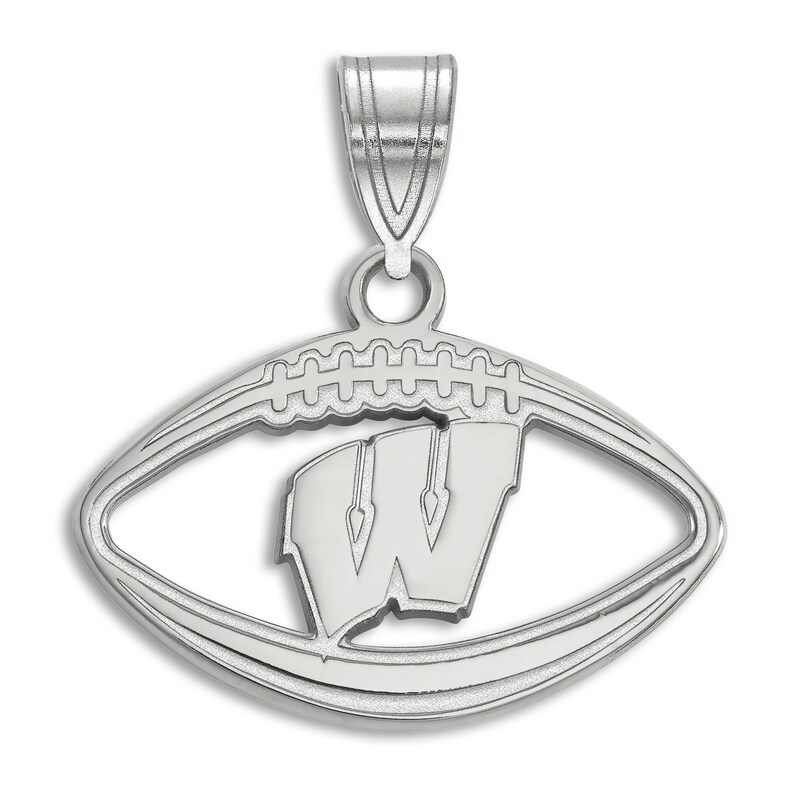 Main Image 1 of University of Wisconsin Football Necklace Charm Sterling Silver