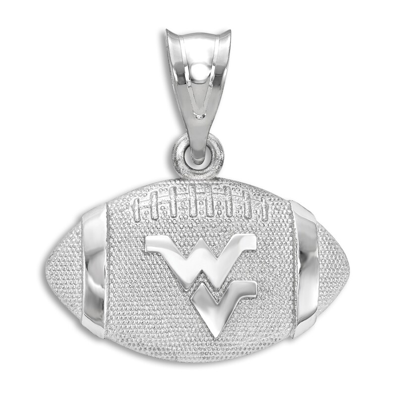 Main Image 1 of West Virginia University Football Necklace Charm Sterling Silver