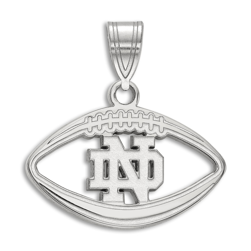 Main Image 1 of University of Notre Dame Football Necklace Charm Sterling Silver