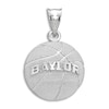 Thumbnail Image 1 of Baylor University Large Basketball Necklace Charm Sterling Silver