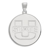 Baylor University Large Disc Necklace Charm Sterling Silver