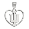 Thumbnail Image 1 of Indiana University Heart Necklace Charm Sterling Silver