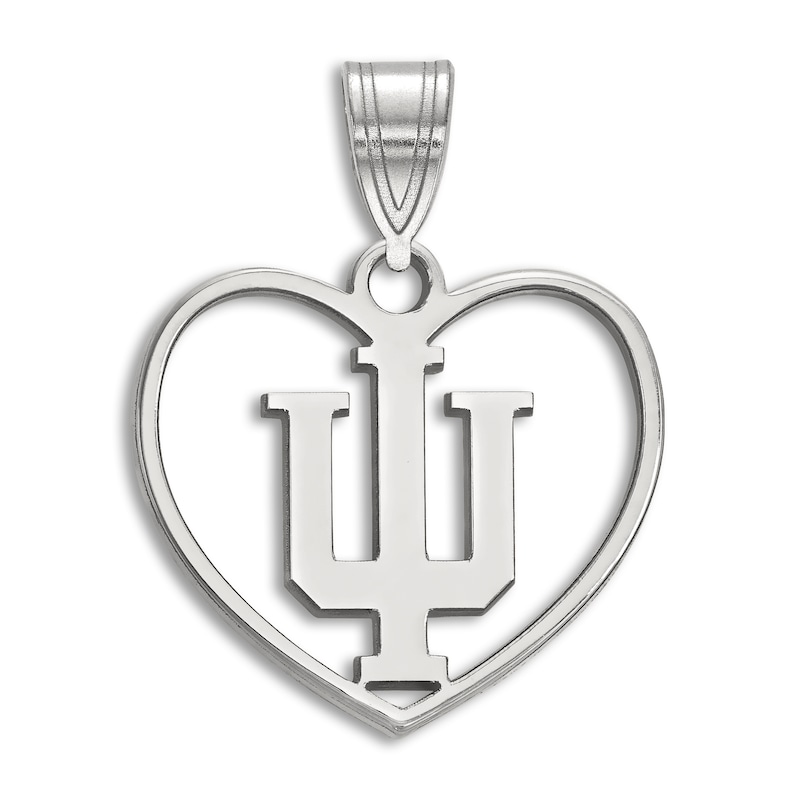Main Image 1 of Indiana University Heart Necklace Charm Sterling Silver