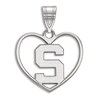 Thumbnail Image 1 of Michigan State University Heart Necklace Charm Sterling Silver