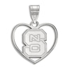 Thumbnail Image 1 of North Carolina State University Heart Necklace Charm Sterling Silver