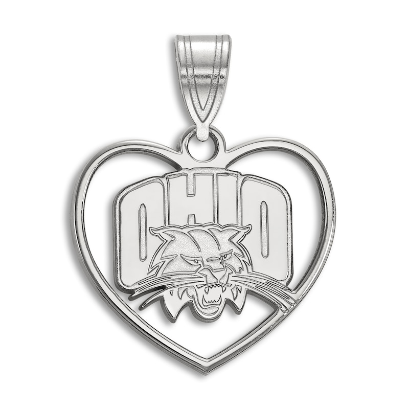 Main Image 1 of Ohio University Heart Necklace Charm Sterling Silver