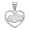 Thumbnail Image 1 of Oklahoma State University Heart Necklace Charm Sterling Silver