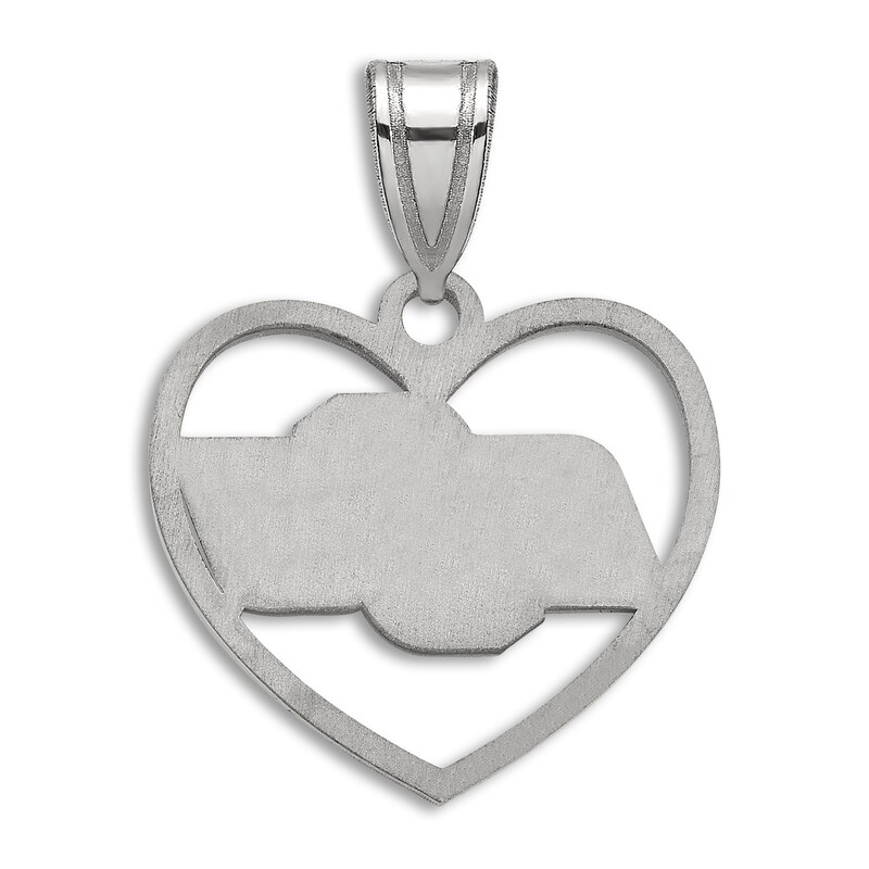 Main Image 3 of Oklahoma State University Heart Necklace Charm Sterling Silver