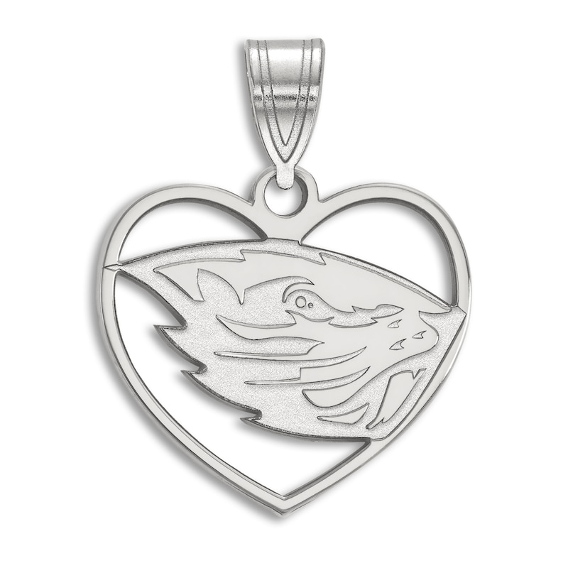 Main Image 1 of Oregon State University Heart Necklace Charm Sterling Silver