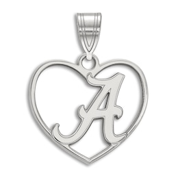 University of Alabama Heart Necklace Charm Sterling Silver
