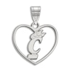 Thumbnail Image 1 of University of Cincinnati Heart Necklace Charm Sterling Silver