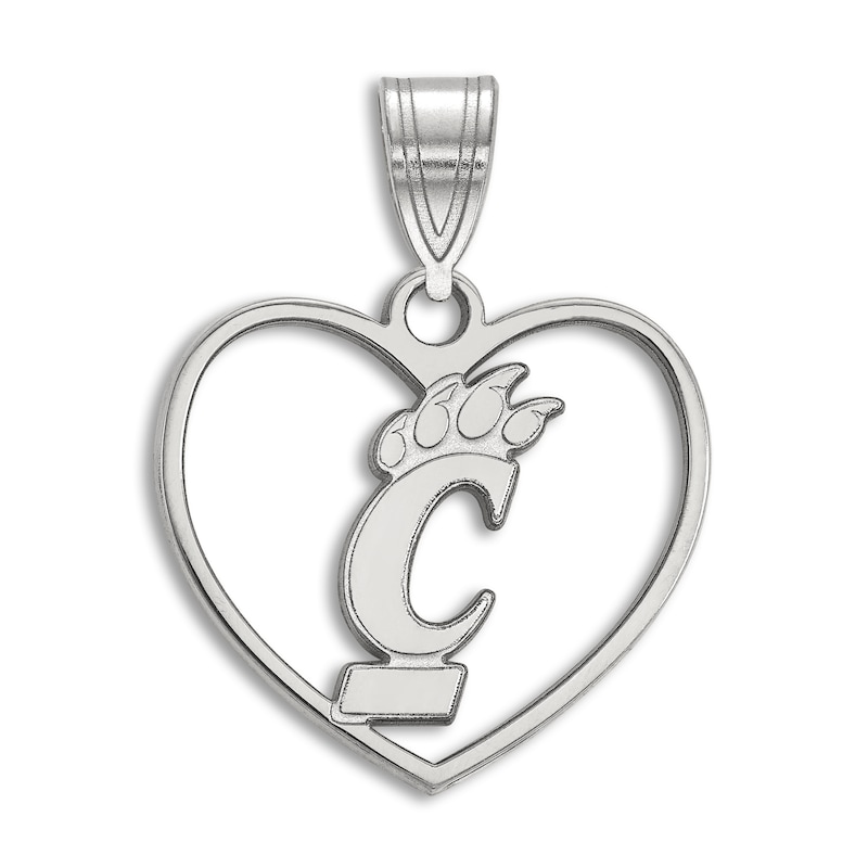 Main Image 1 of University of Cincinnati Heart Necklace Charm Sterling Silver
