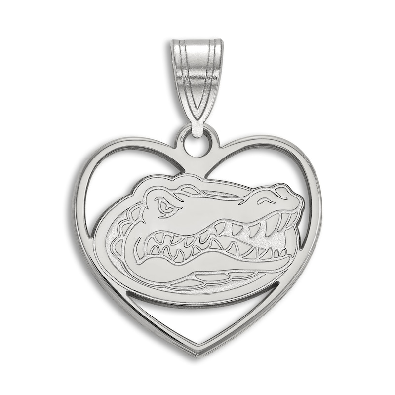 Main Image 1 of University of Florida Heart Necklace Charm Sterling Silver