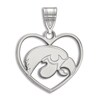 Thumbnail Image 1 of University of Iowa Heart Necklace Charm Sterling Silver