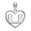 Thumbnail Image 1 of University of Miami Heart Necklace Charm Sterling Silver