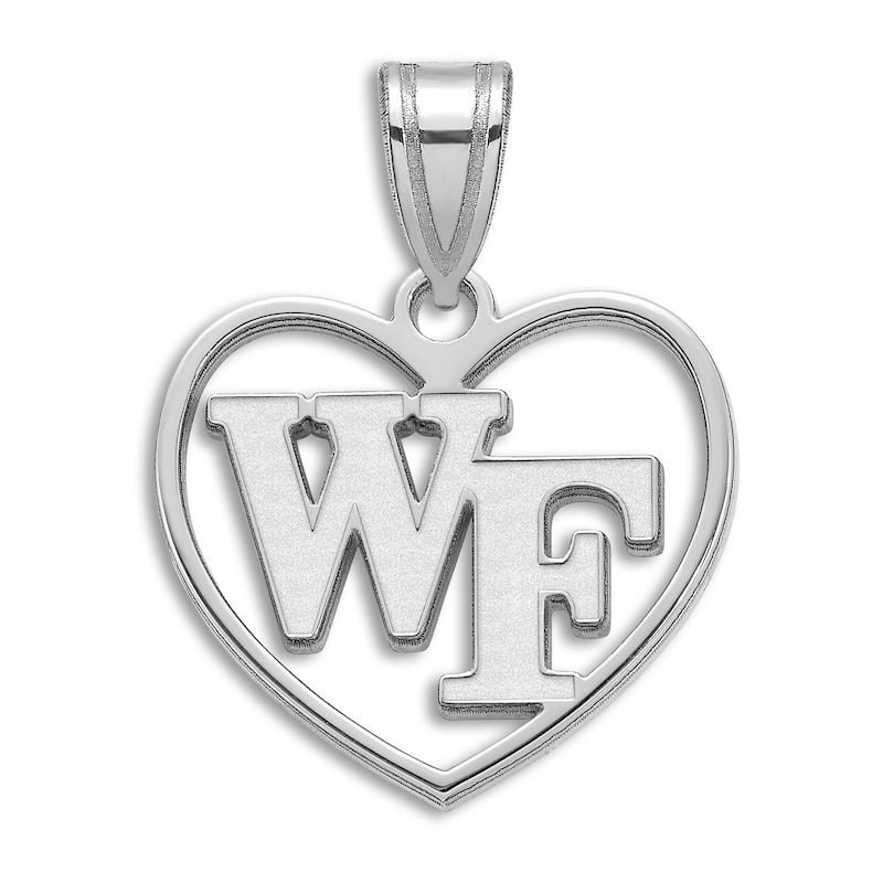 Main Image 1 of Wake Forest University Heart Necklace Charm Sterling Silver