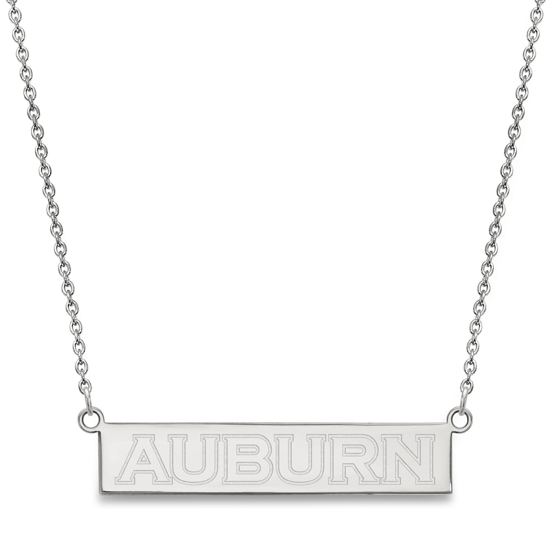 Main Image 1 of Auburn University Small Bar Necklace Sterling Silver 18"