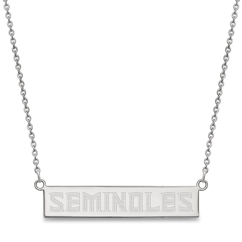 Main Image 1 of Florida State University Small Bar Necklace Sterling Silver 18"