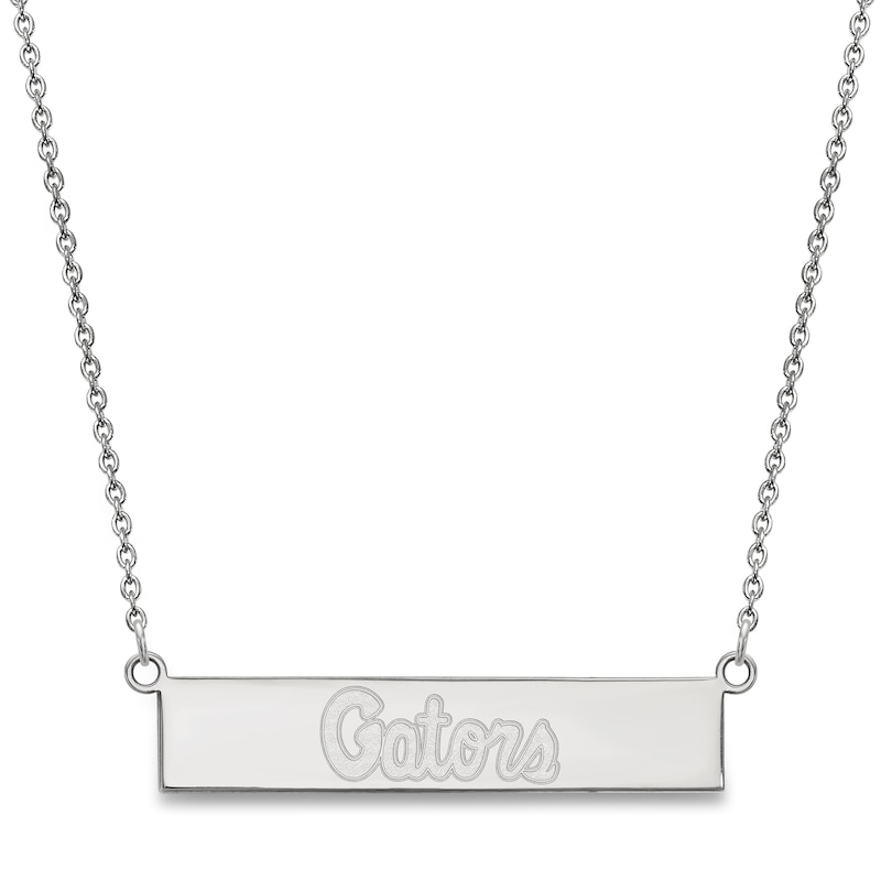 Main Image 1 of University of Florida University Small Bar Necklace Sterling Silver 18"