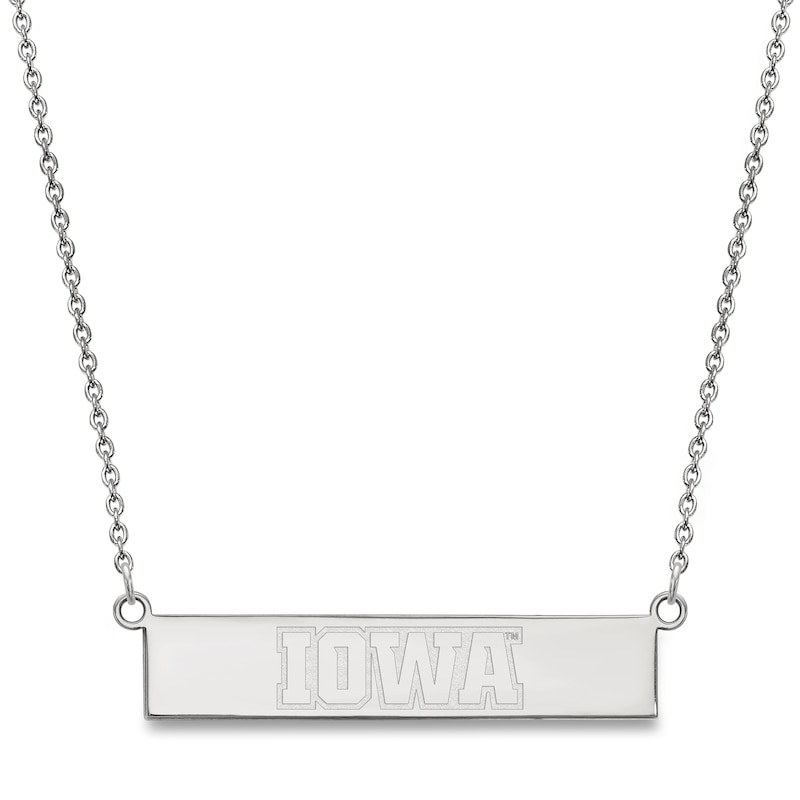 Main Image 1 of University of Iowa University Small Bar Necklace Sterling Silver 18"