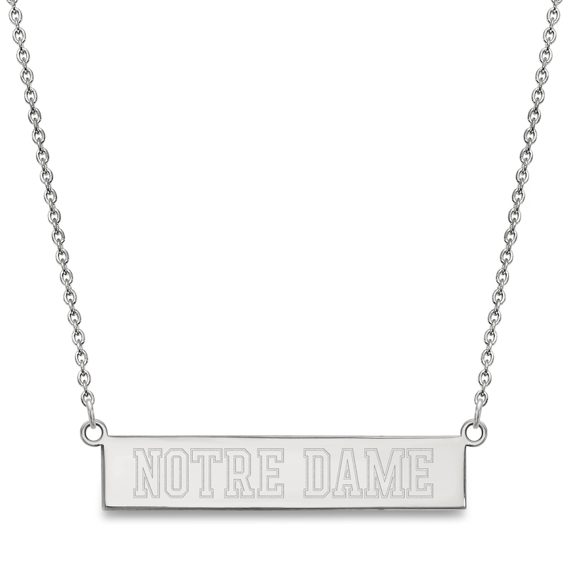 Main Image 1 of University of Notre Dame Small Bar Necklace Sterling Silver 18"