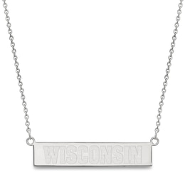 University of Wisconsin Small Bar Necklace Sterling Silver 18"