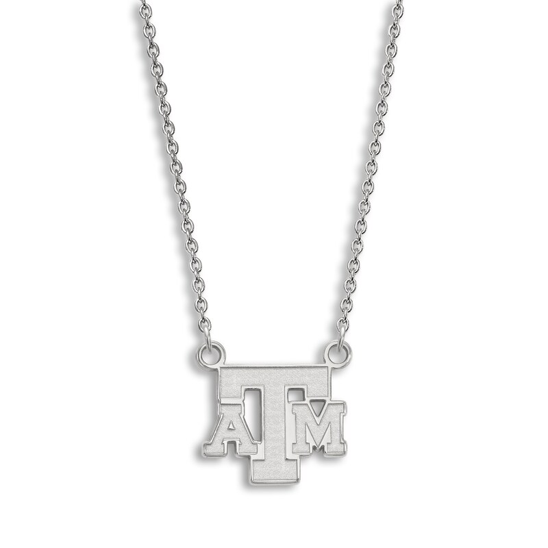 Main Image 1 of Texas A&M University Small Pendant Necklace Sterling Silver 18"