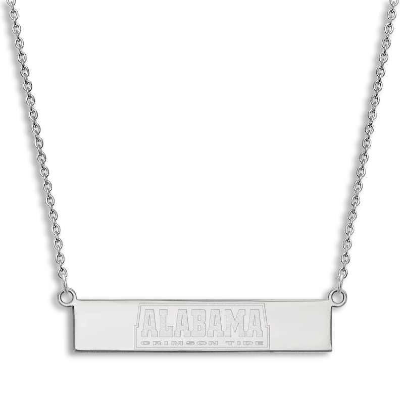 Main Image 1 of University of Alabama Small Bar Necklace Sterling Silver 18"