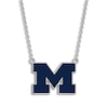 Thumbnail Image 1 of University of Michigan Large Blue Enamel Pendant Necklace Sterling Silver 18"