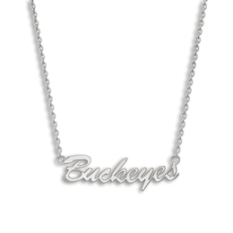 Ohio State University Large Pendant Necklace Sterling Silver 18"