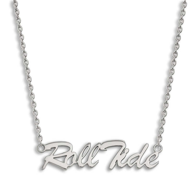 Main Image 1 of University of Alabama Large Pendant Necklace Sterling Silver 18"