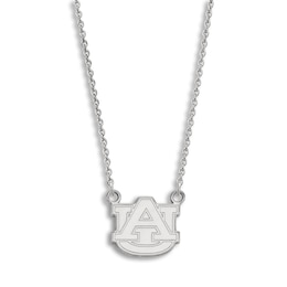 Auburn University Large Pendant Necklace Sterling Silver 18"