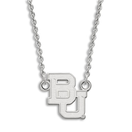 Baylor University Large Pendant Necklace Sterling Silver 18"