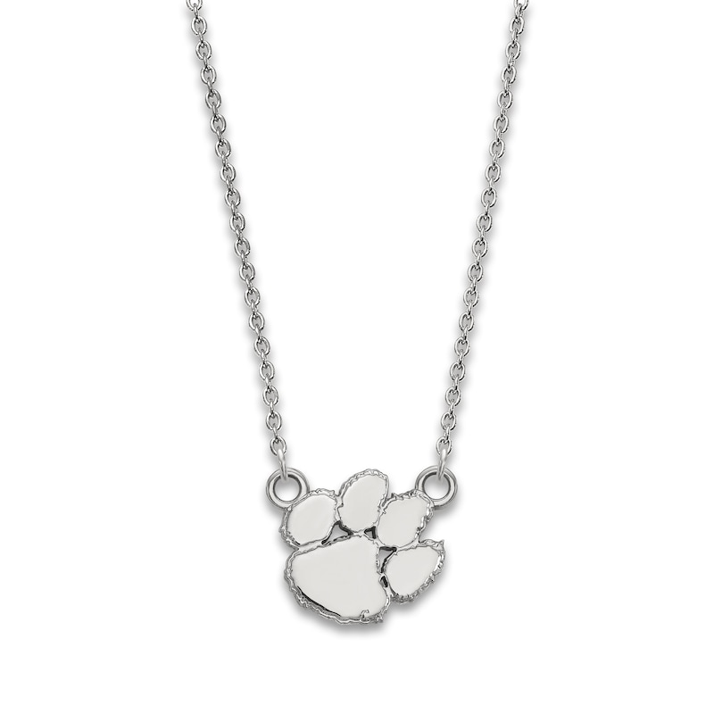 Main Image 1 of Clemson University Small Pendant Necklace Sterling Silver 18"