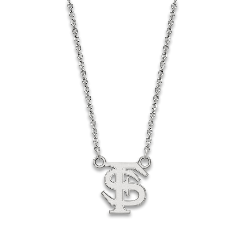 Main Image 1 of Florida State University Small Pendant Necklace Sterling Silver 18"