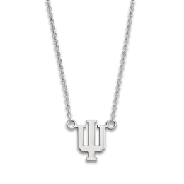 Indiana University Small Pendant Necklace Sterling Silver 18"