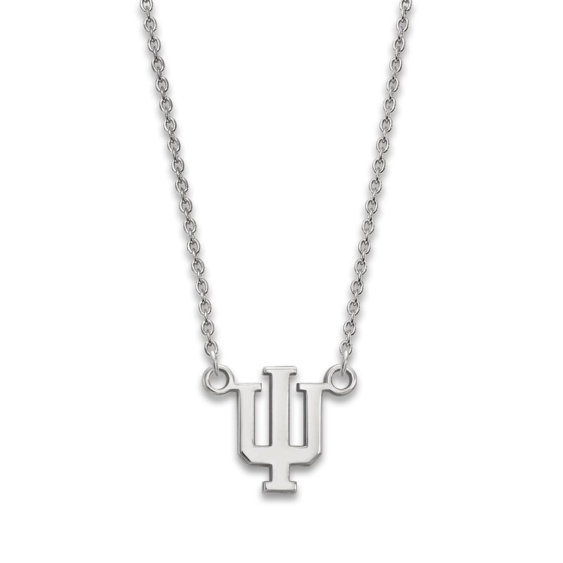 Main Image 1 of Indiana University Small Pendant Necklace Sterling Silver 18"