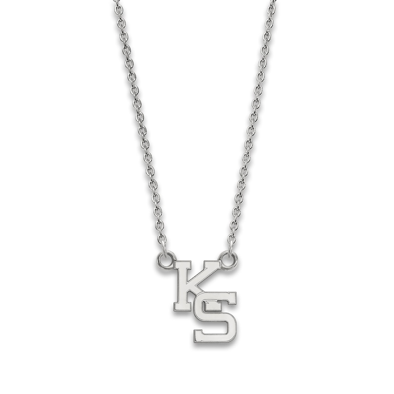 Main Image 1 of Kansas State University Small Pendant Necklace Sterling Silver 18"