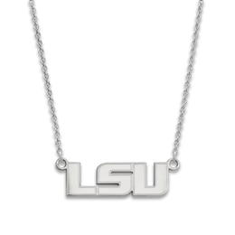 Louisiana State University Small Pendant Necklace Sterling Silver 18"