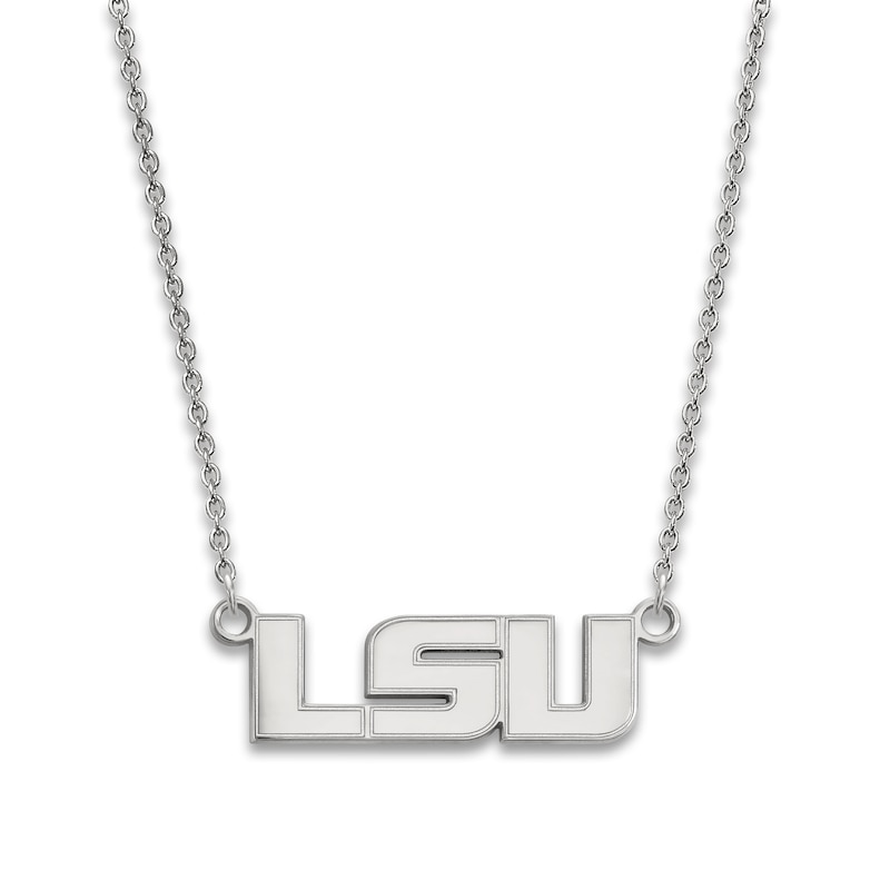 Main Image 1 of Louisiana State University Small Pendant Necklace Sterling Silver 18"