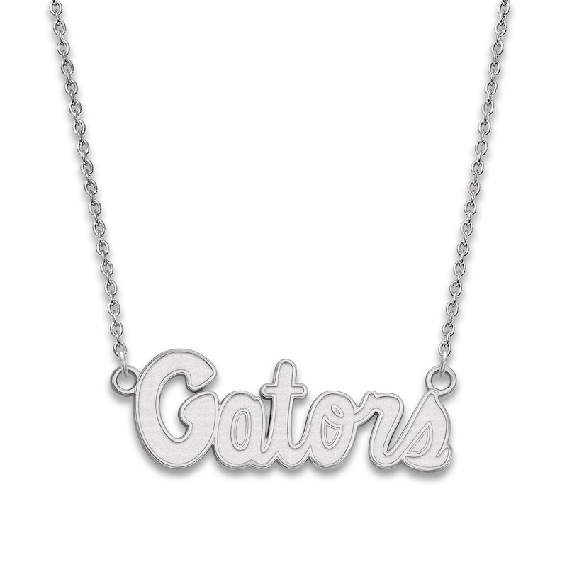 Main Image 1 of University of Florida Small Pendant Necklace Sterling Silver 18"