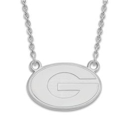 University of Georgia Small Pendant Necklace Sterling Silver 18"