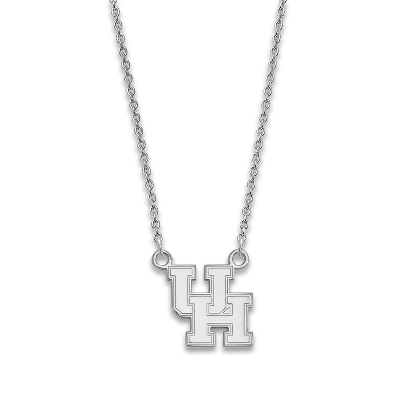 Main Image 1 of University of Houston Small Pendant Necklace Sterling Silver 18"