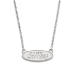 University of Mississippi Small Pendant Necklace Sterling Silver 18"