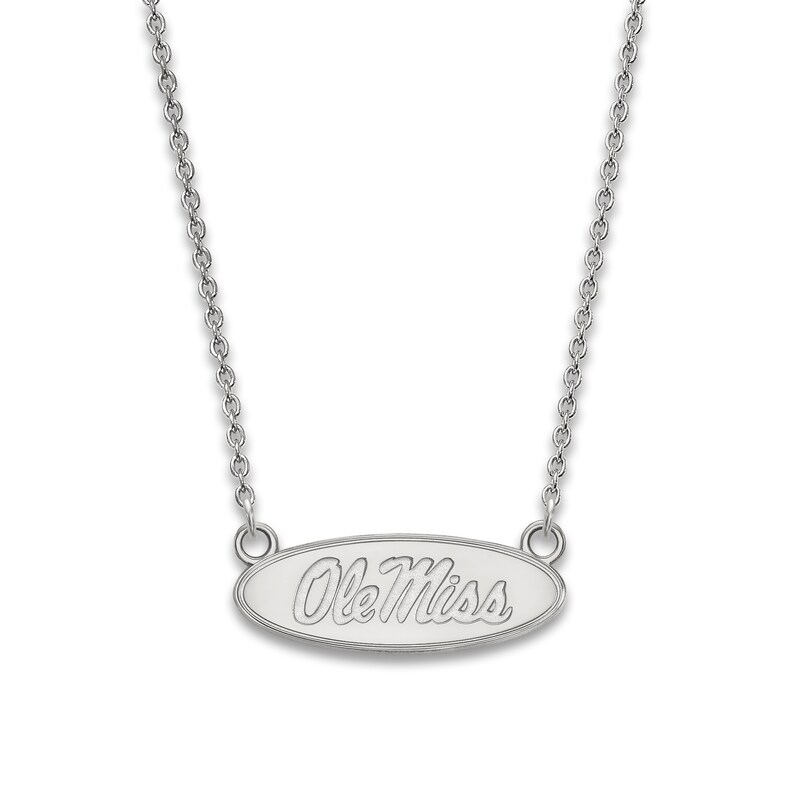 Main Image 1 of University of Mississippi Small Pendant Necklace Sterling Silver 18"