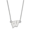 Thumbnail Image 1 of University of Wisconsin Small Pendant Necklace Sterling Silver 18"
