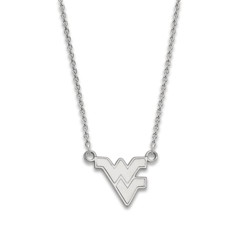 Main Image 1 of West Virginia University Small Pendant Necklace Sterling Silver 18"