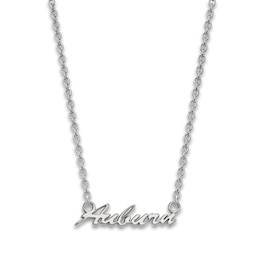 Auburn University Small Pendant Necklace Sterling Silver 18"