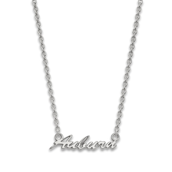 Auburn University Small Pendant Necklace Sterling Silver 18"