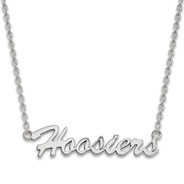 Indiana University Medium Pendant Necklace Sterling Silver 18"